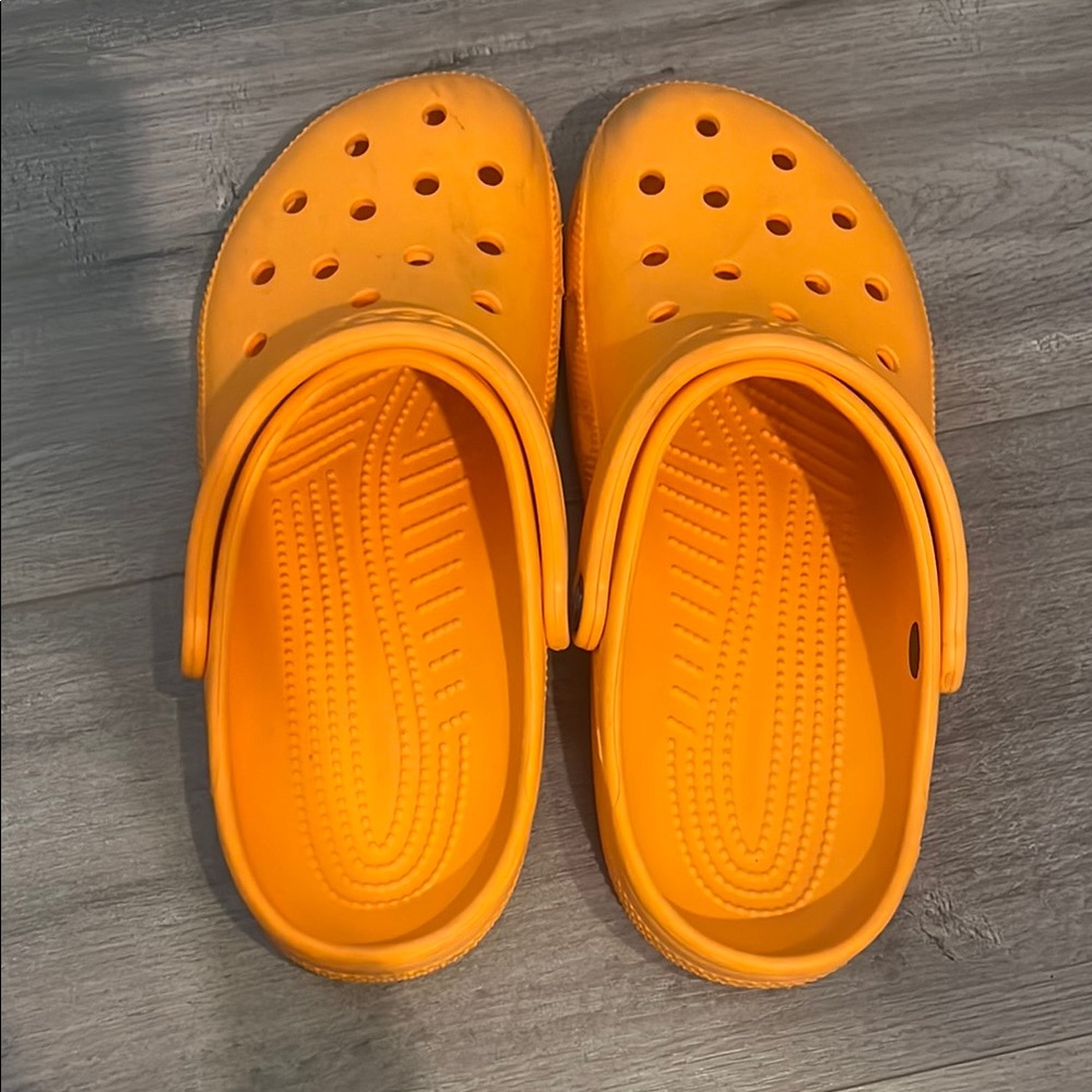CROCS Orange Loafers Slip-Ons with Perforated Design